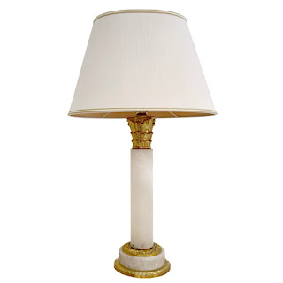 Neoclassical Style Onyx and Gold Table Lamp