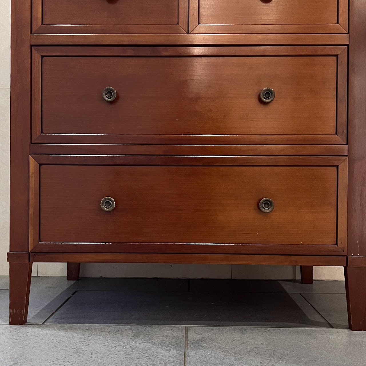 Grange 1904 French Cherry Directoire Style Petite Three Drawer Dresser