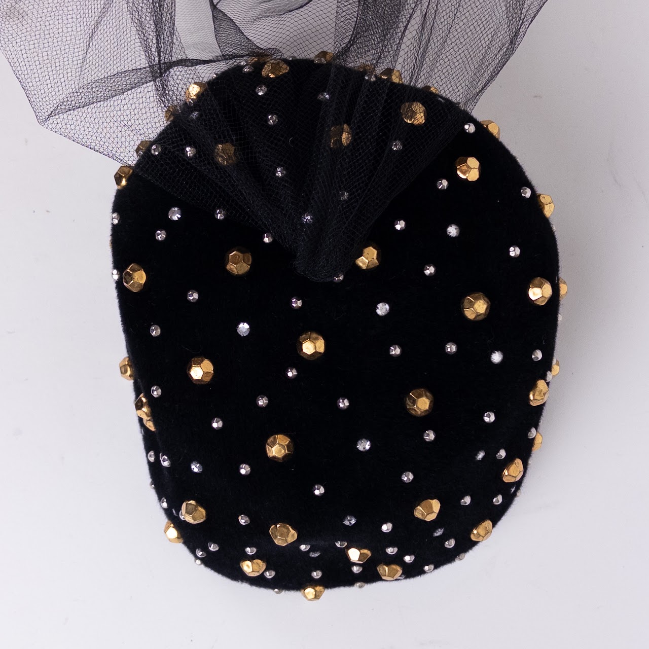 Frank Olive Studded Hat and Veil