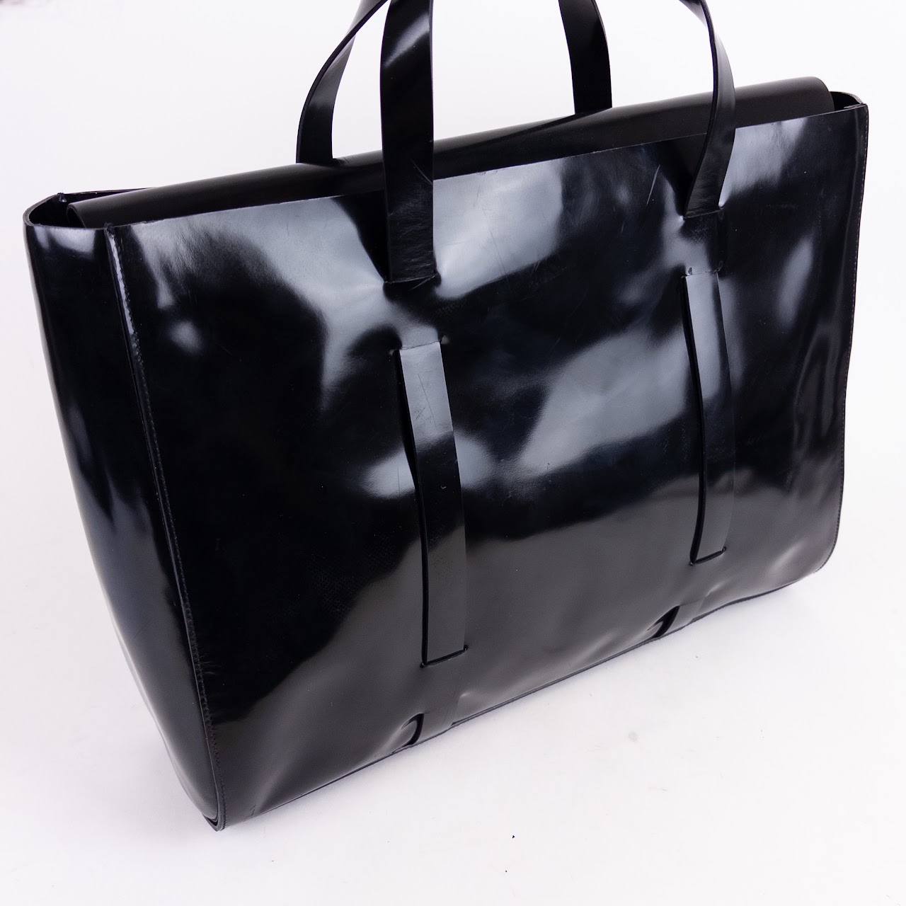 Wathne Patent Leather Tote Bag