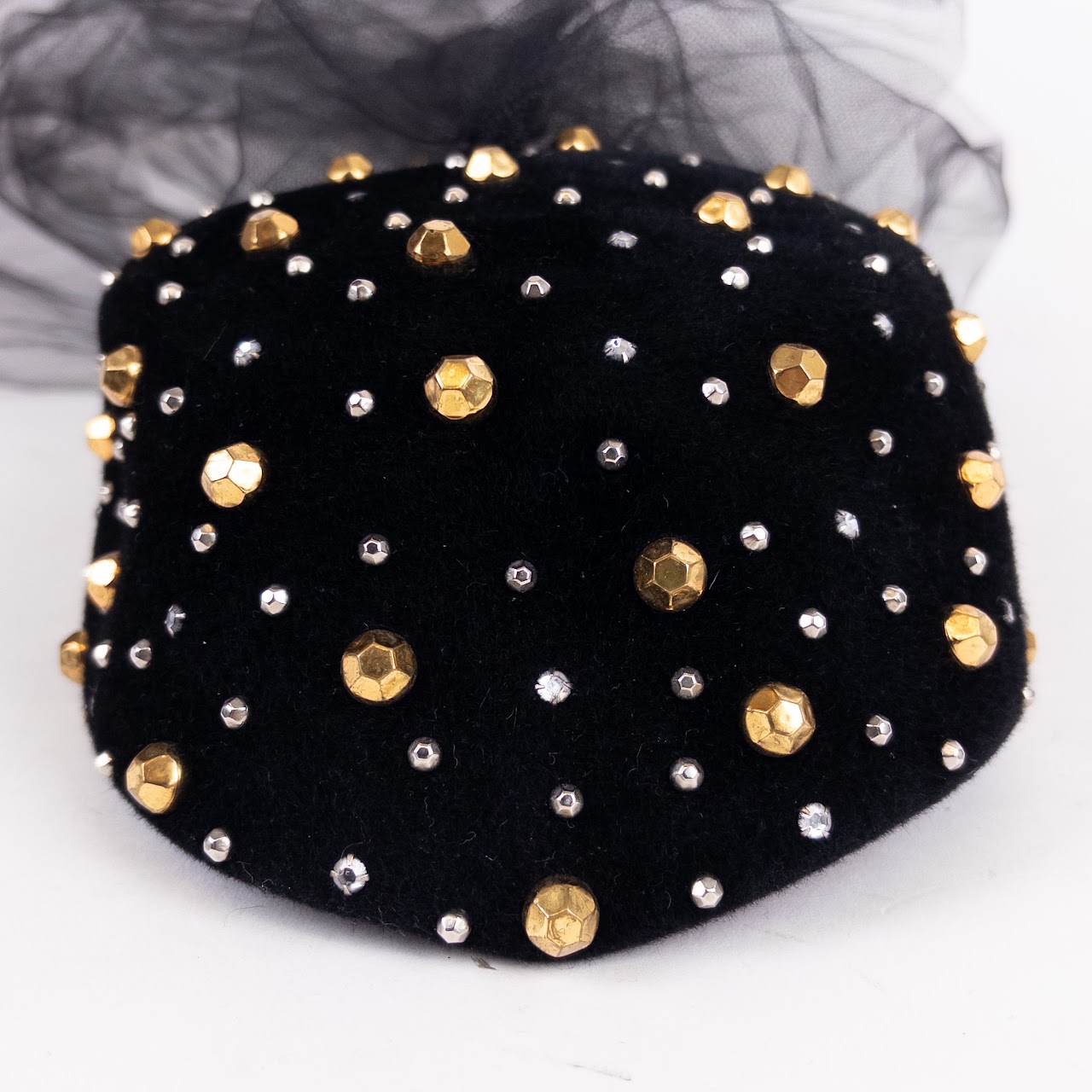 Frank Olive Studded Hat and Veil