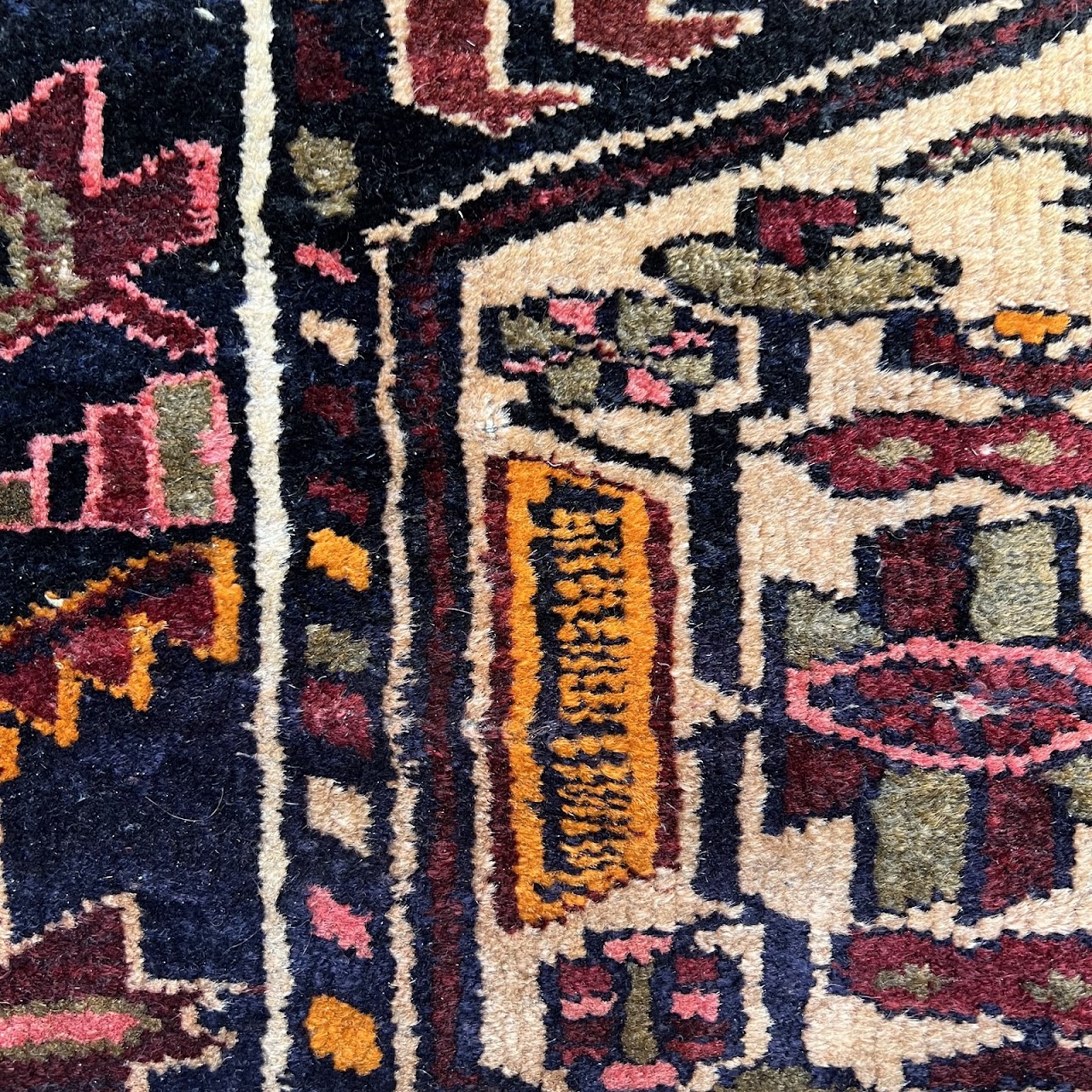 Vintage Persian Medallion Area Rug