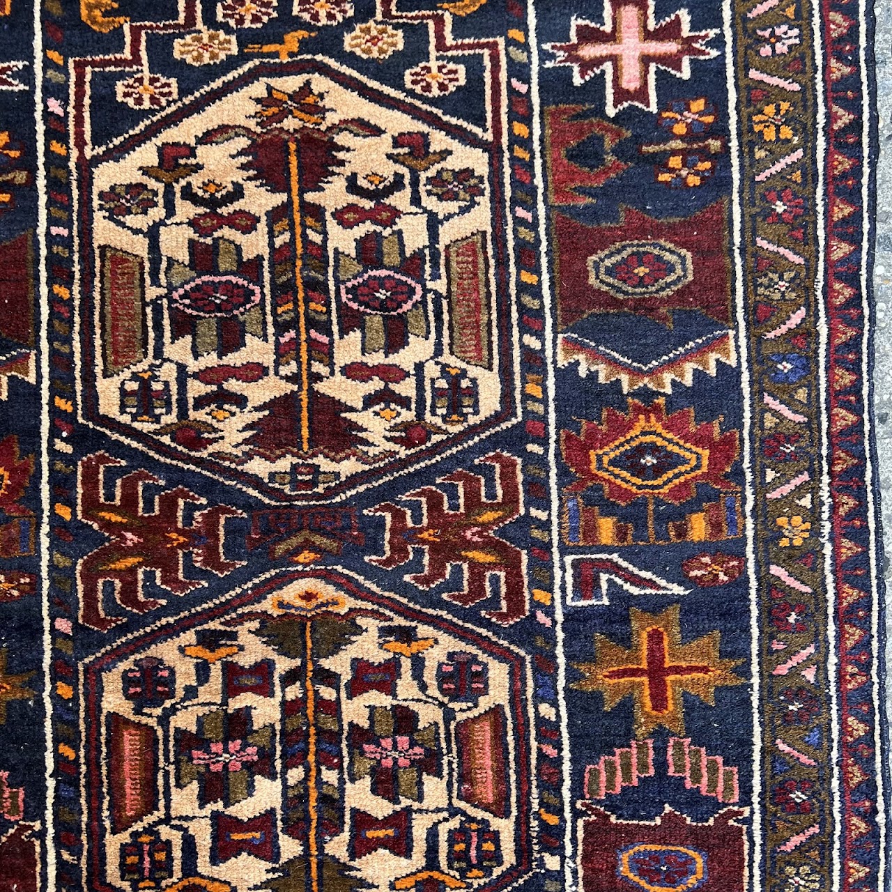 Vintage Persian Medallion Area Rug