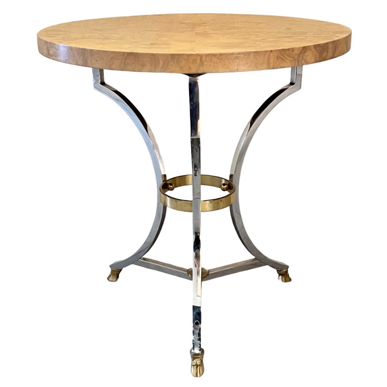 Neoclassical Style Birdseye Maple Top Accent Table