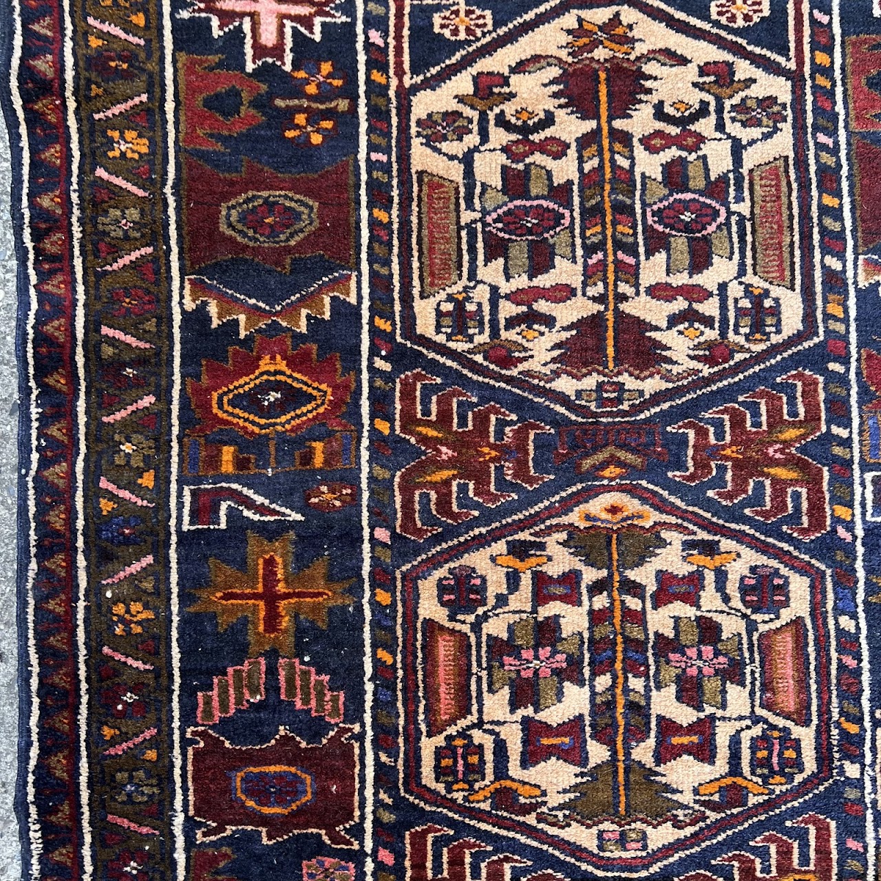 Vintage Persian Medallion Area Rug