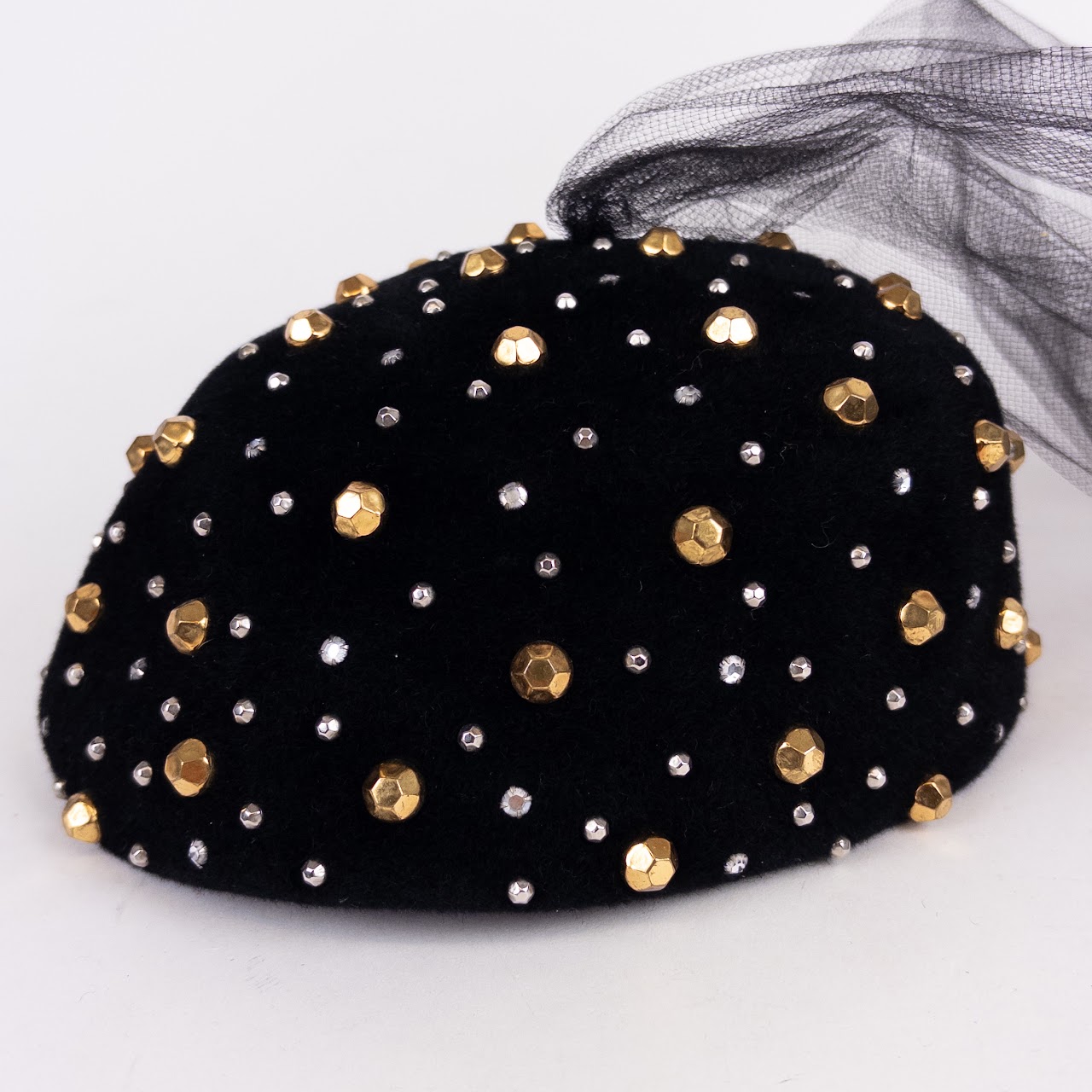 Frank Olive Studded Hat and Veil