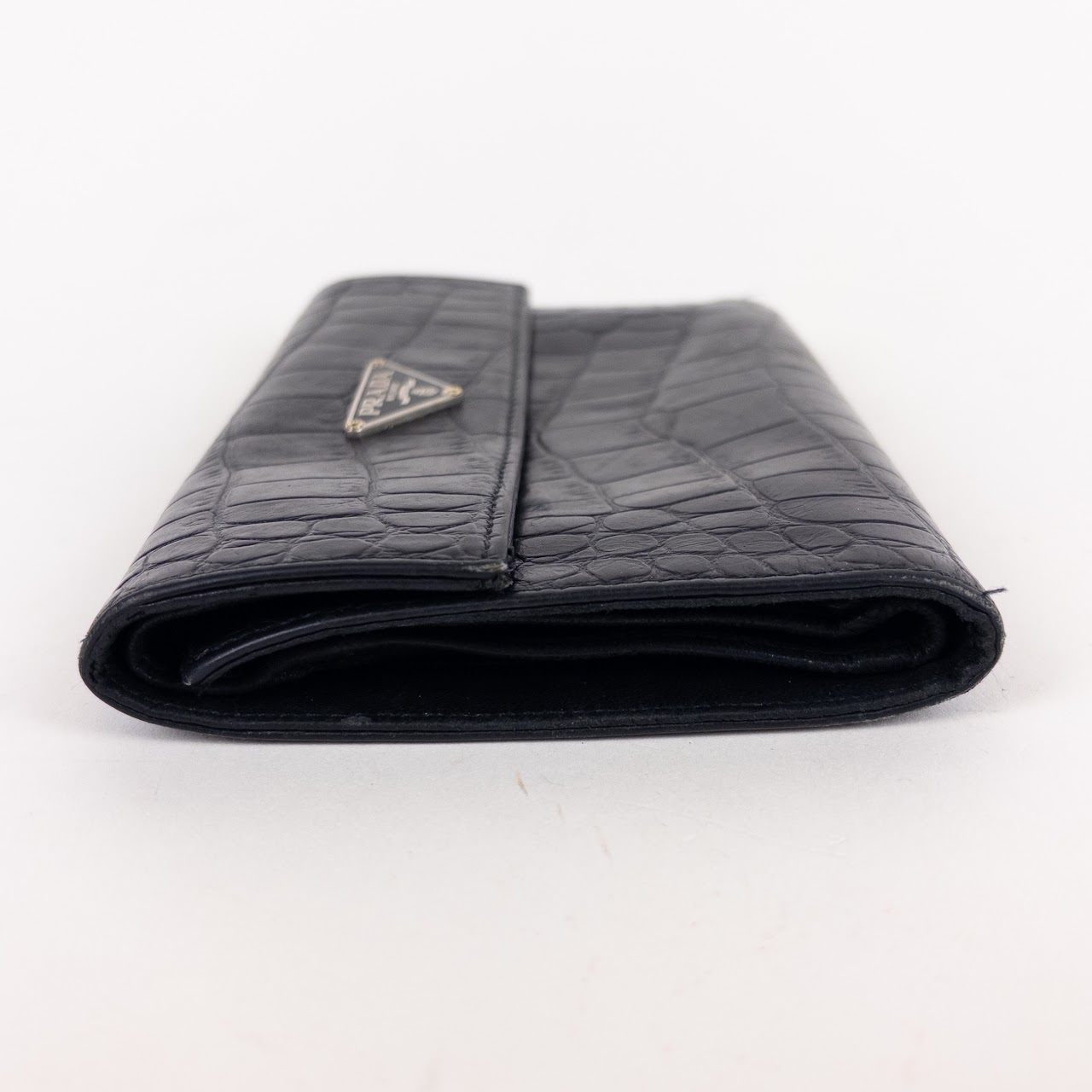 Prada Crocodile Embossed Leather Wallet