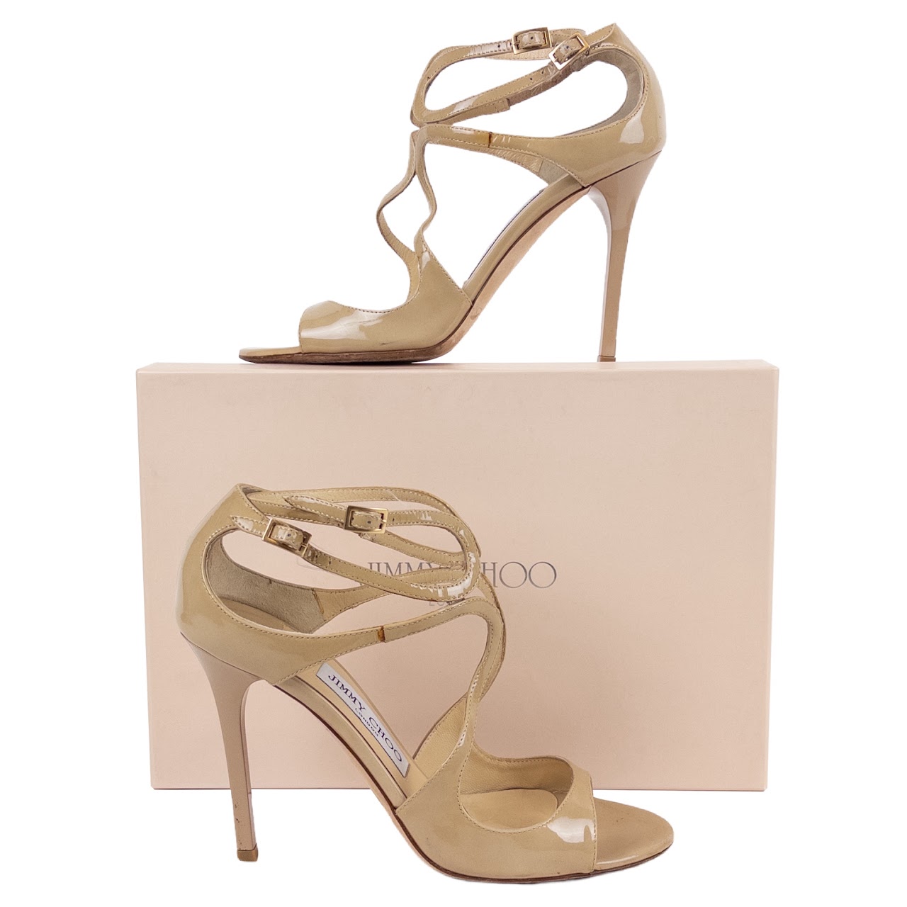 Jimmy Choo Lang Patent Leather Strappy Pumps