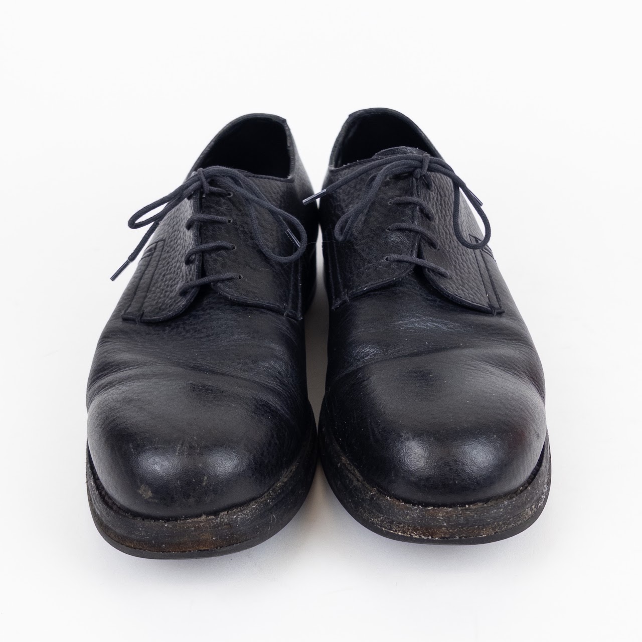 Prada Pebble Leather Oxford Shoes