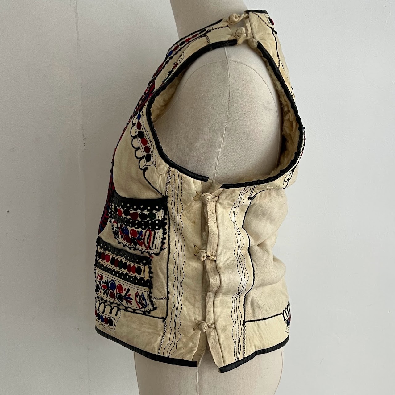 Romanian Ivory Sheepskin Vest