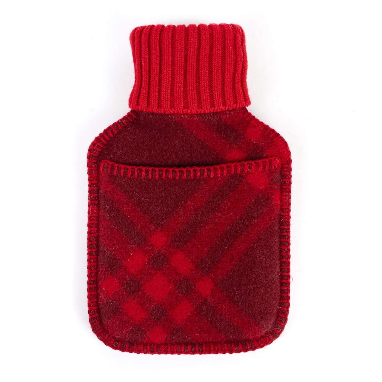 Burberry Hot Water Bottle With Plaid Knit Cozy