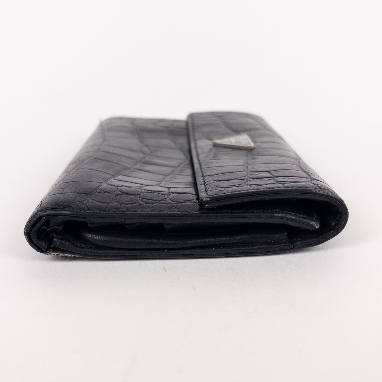 Prada Crocodile Embossed Leather Wallet