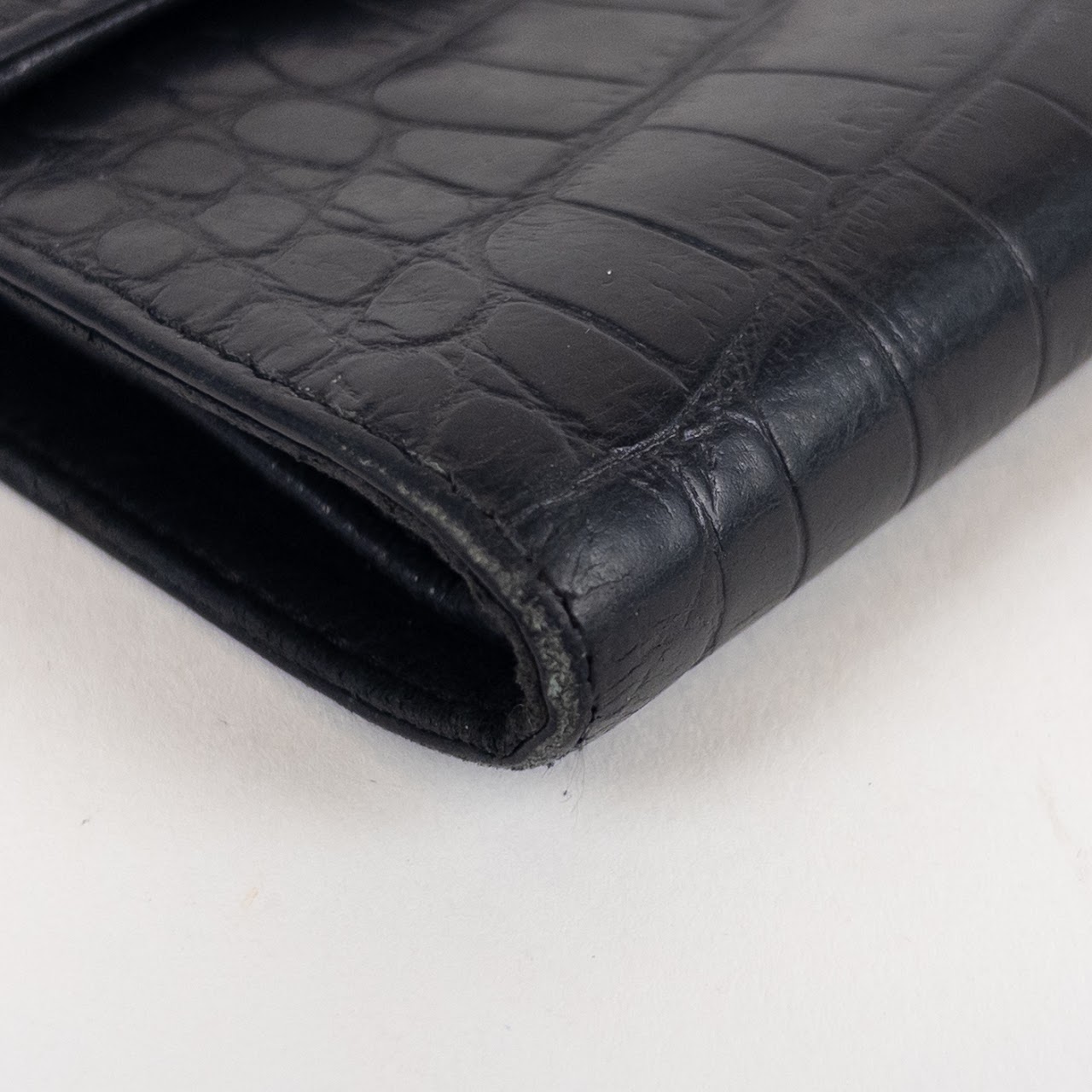 Prada Crocodile Embossed Leather Wallet