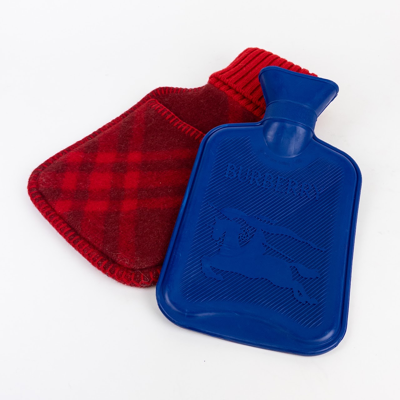 Burberry Hot Water Bottle With Plaid Knit Cozy