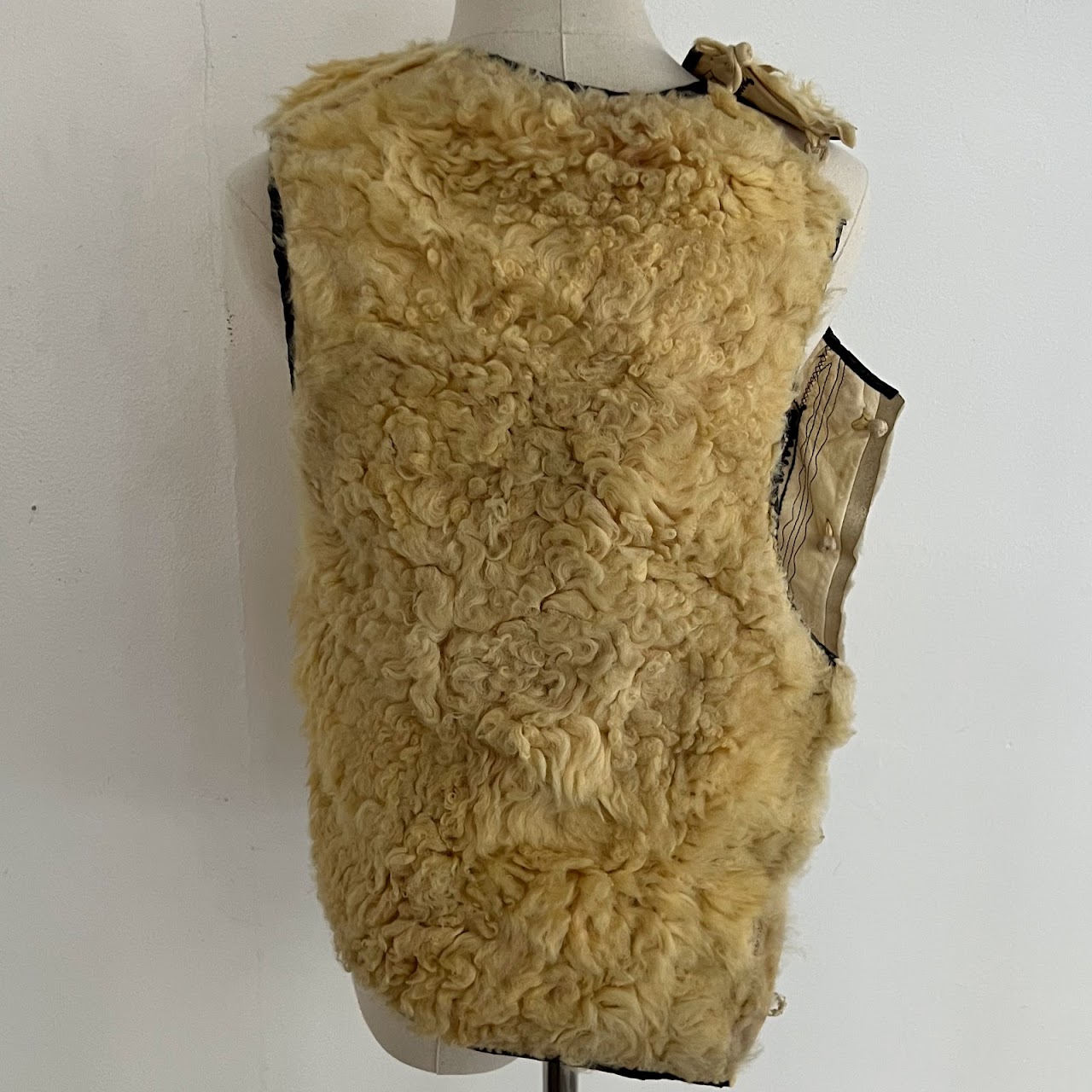 Romanian Ivory Sheepskin Vest