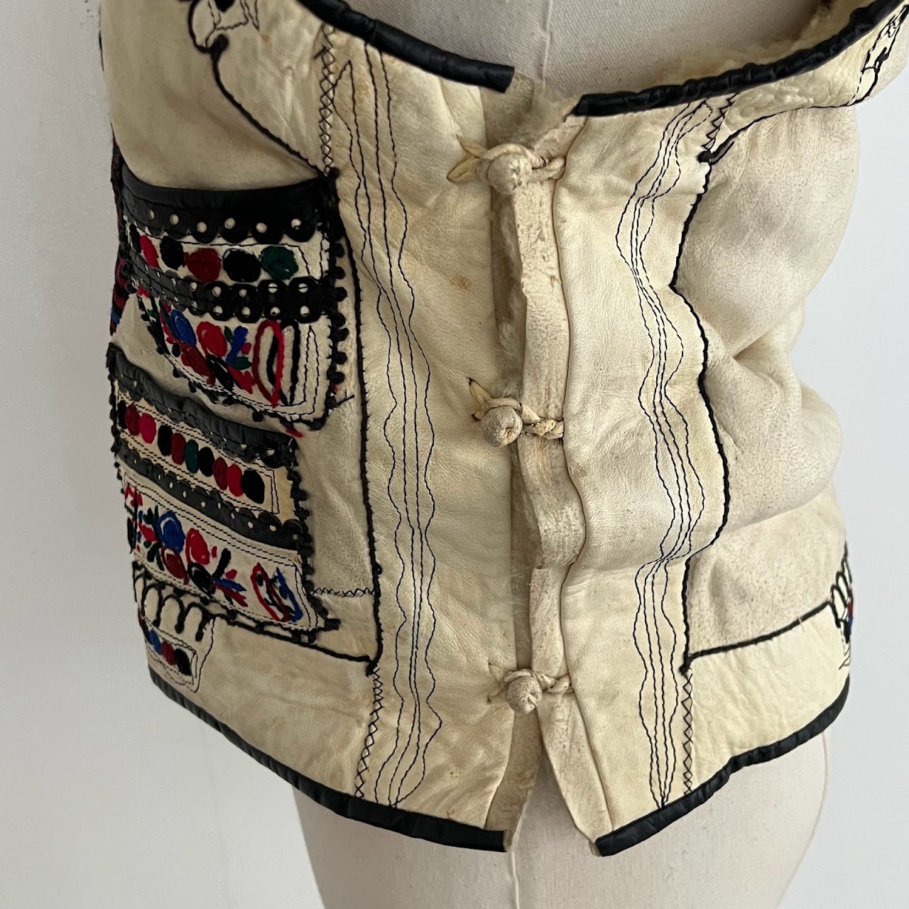 Romanian Ivory Sheepskin Vest