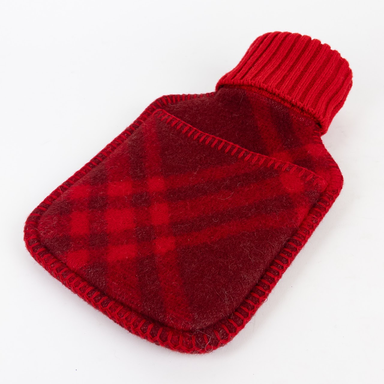 Burberry Hot Water Bottle With Plaid Knit Cozy