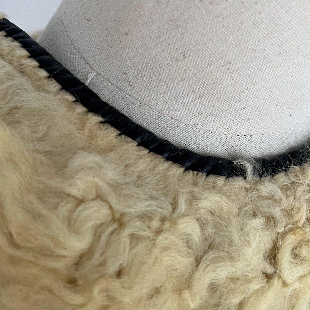 Romanian Ivory Sheepskin Vest