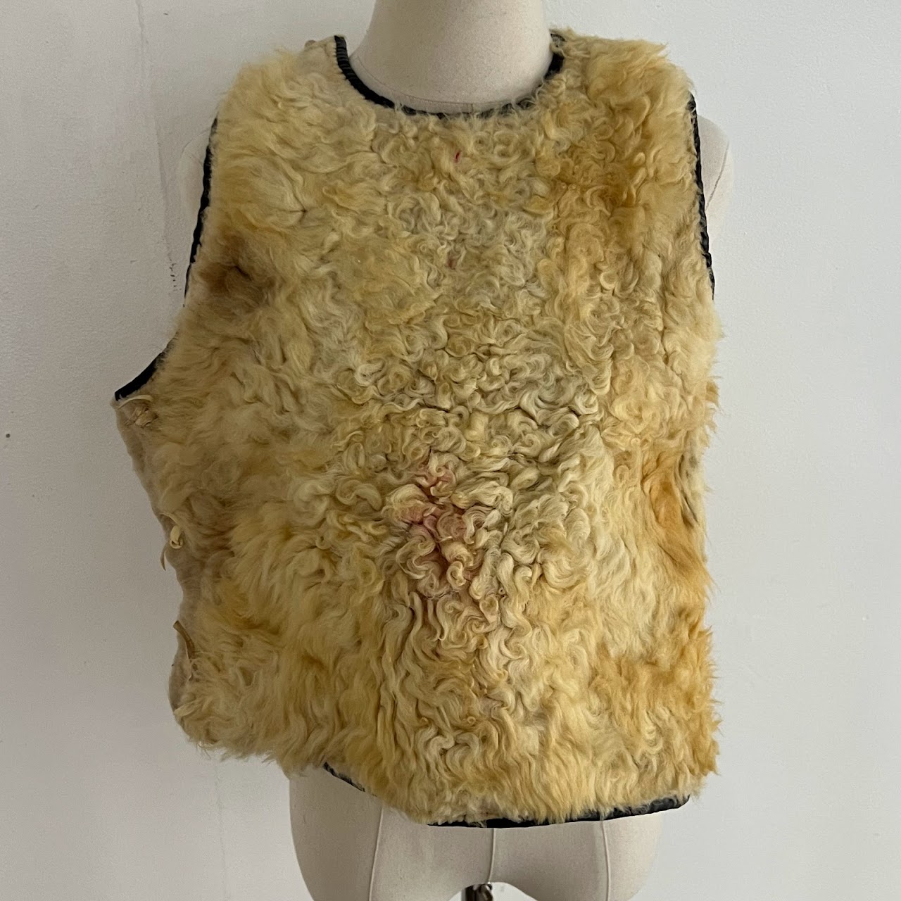 Romanian Ivory Sheepskin Vest