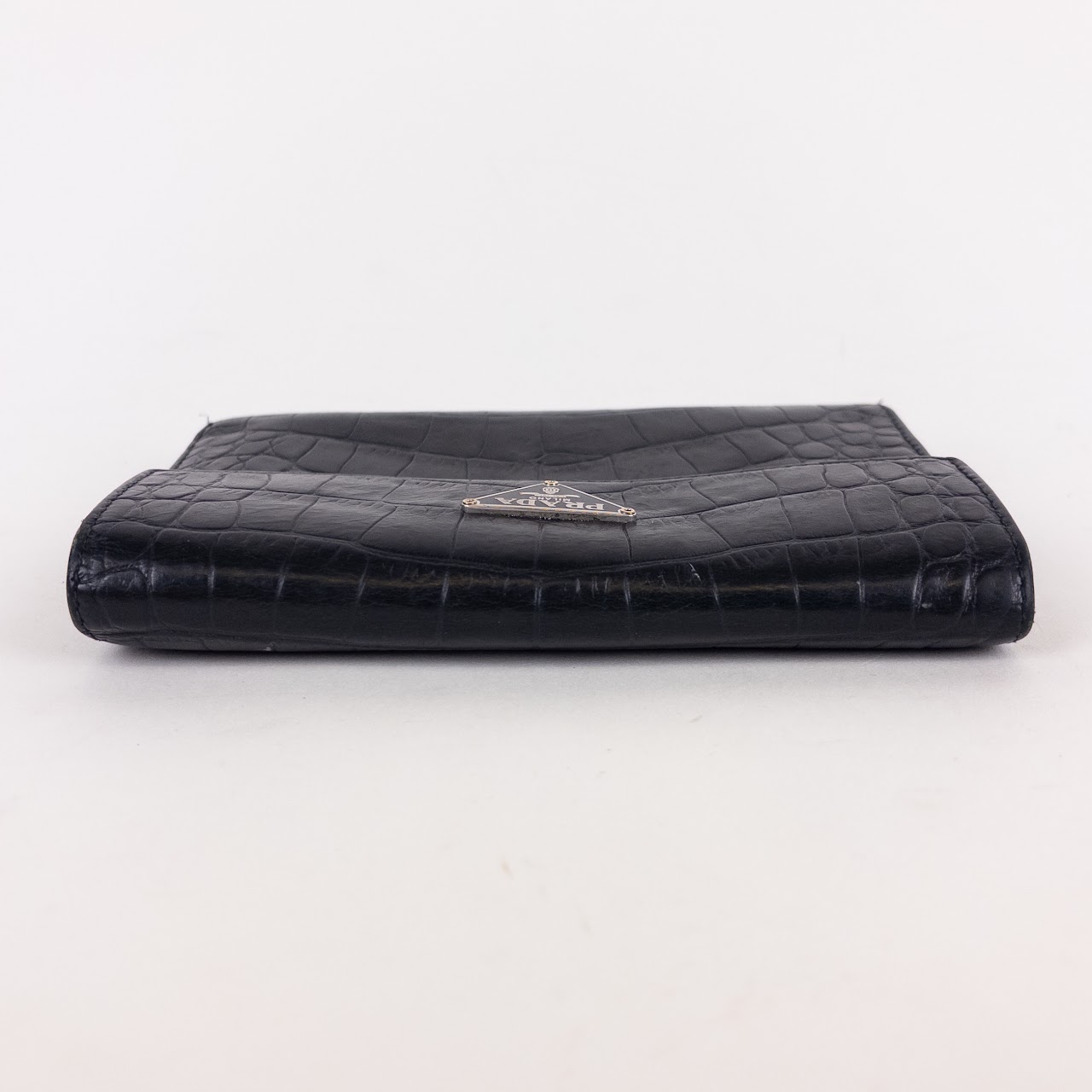 Prada Crocodile Embossed Leather Wallet