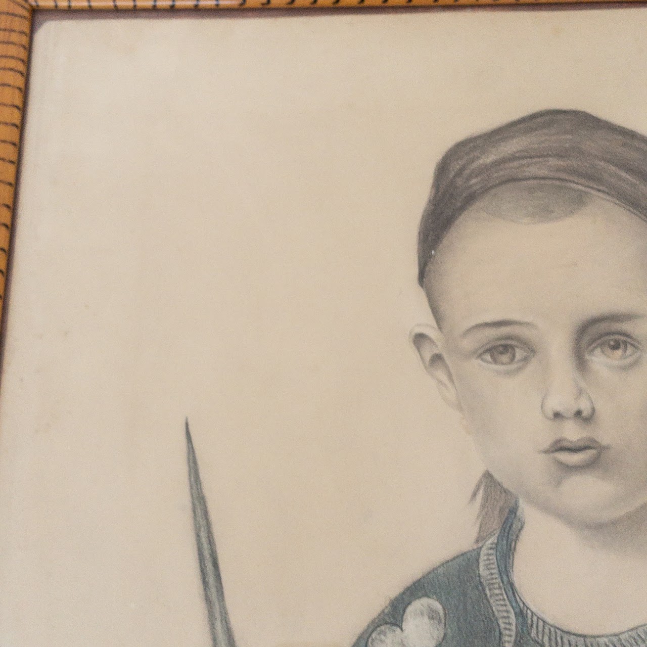 Signed Antique Portrait Drawing