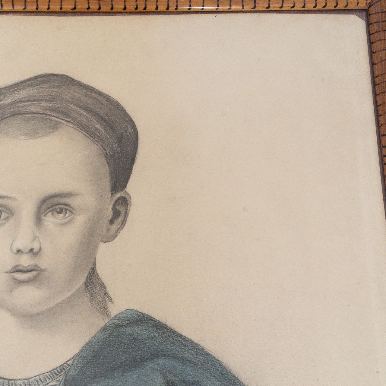 Signed Antique Portrait Drawing