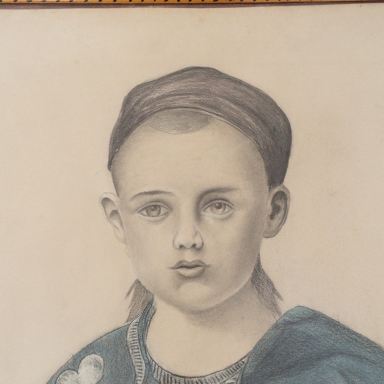 Signed Antique Portrait Drawing