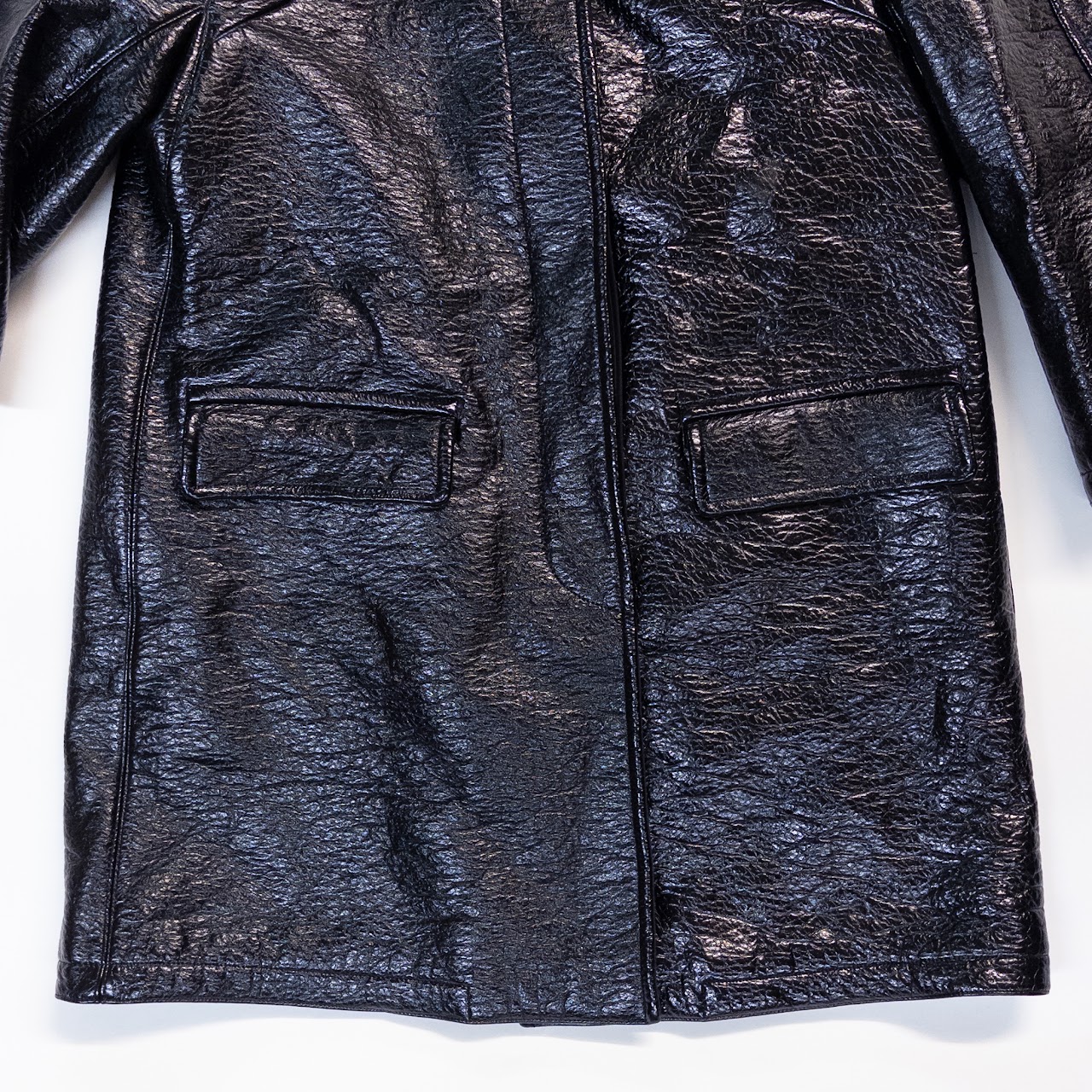 Dries Van Noten Textured Leather Coat