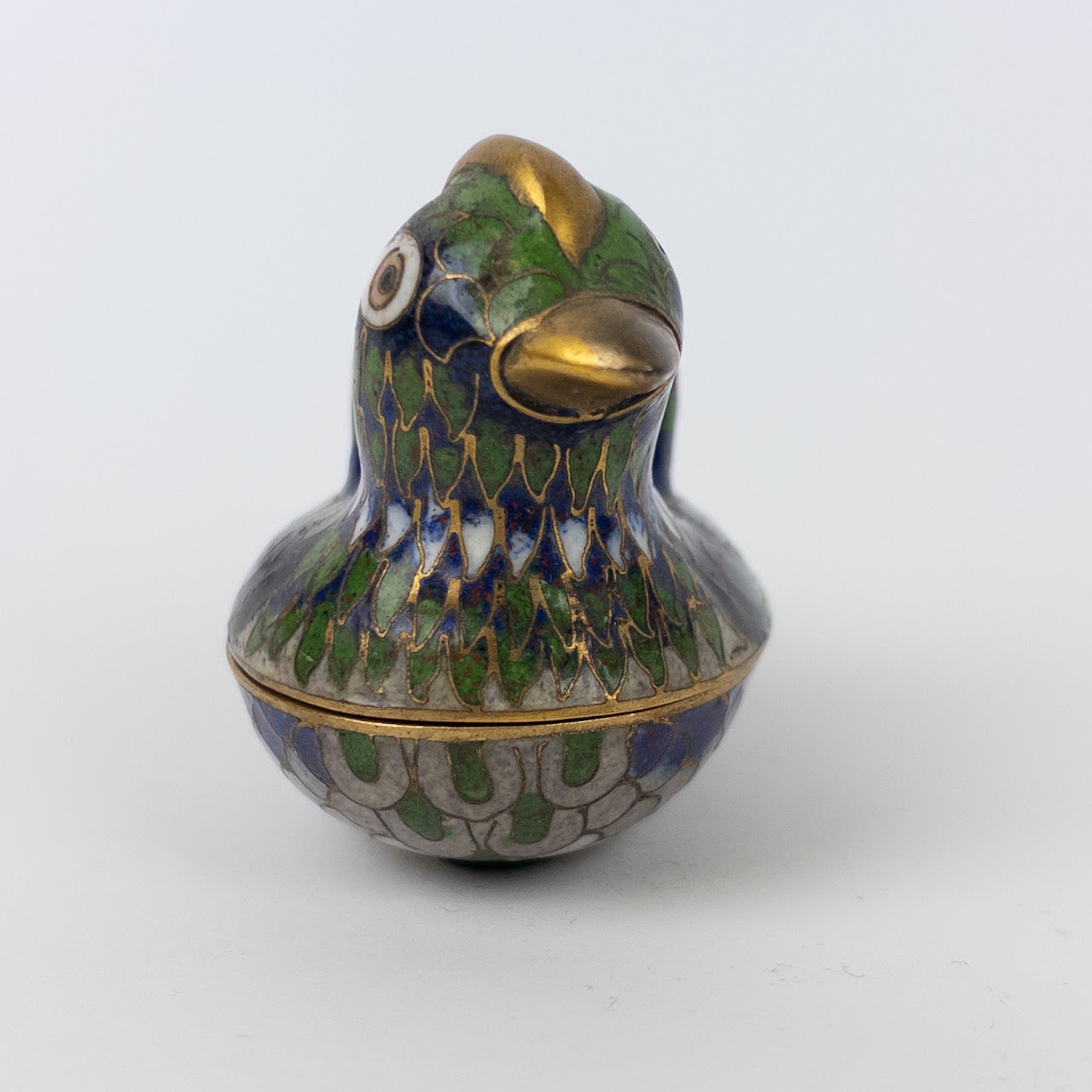 Vintage Cloisonné Duck Trinket Box Pair