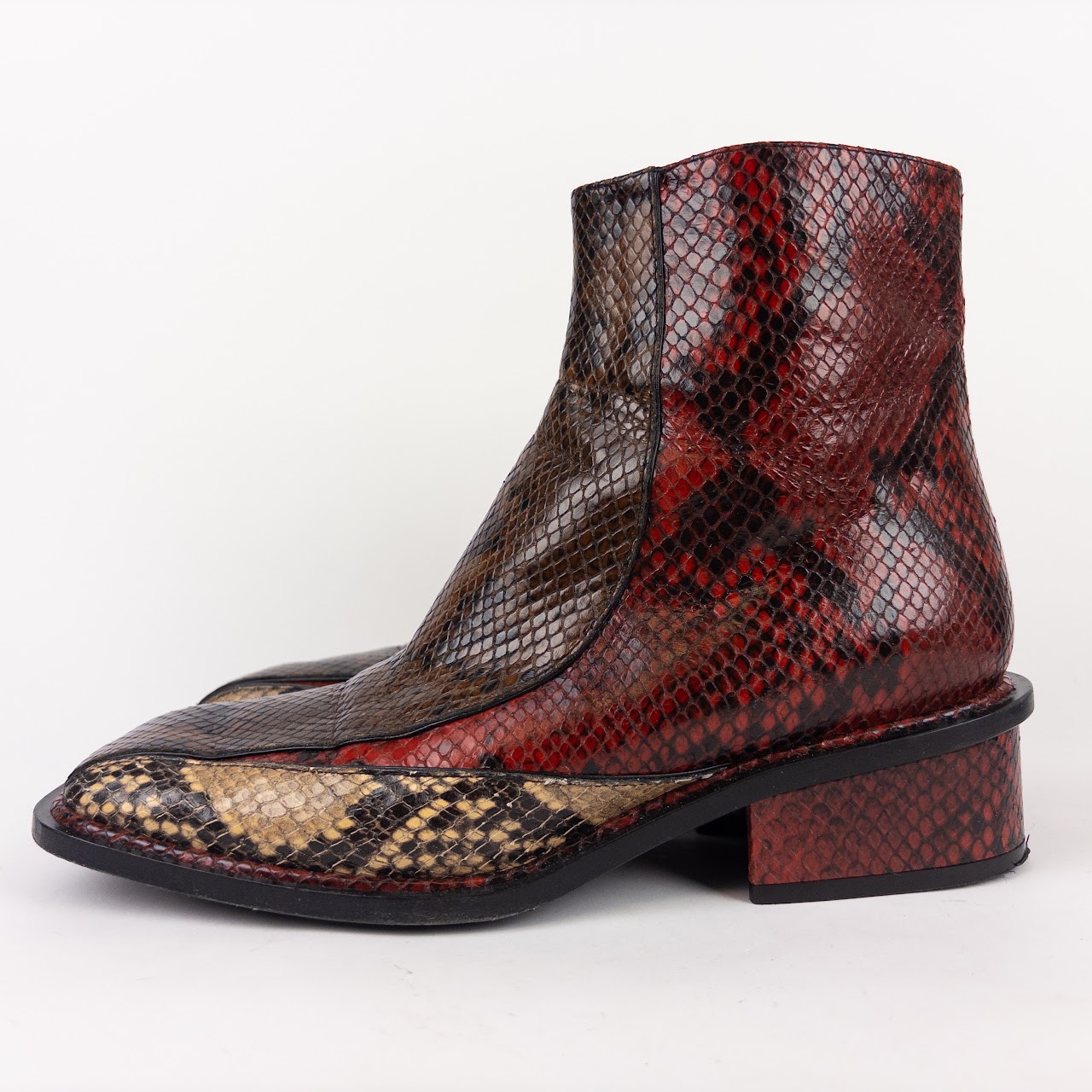 Dries Van Noten Snakeskin Animal Print Boots