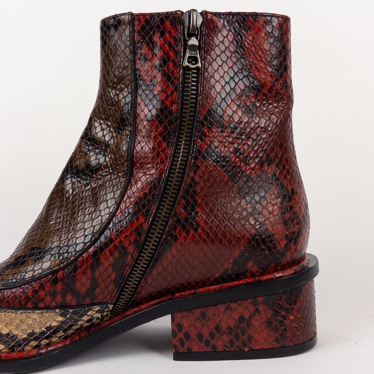 Dries Van Noten Snakeskin Animal Print Boots