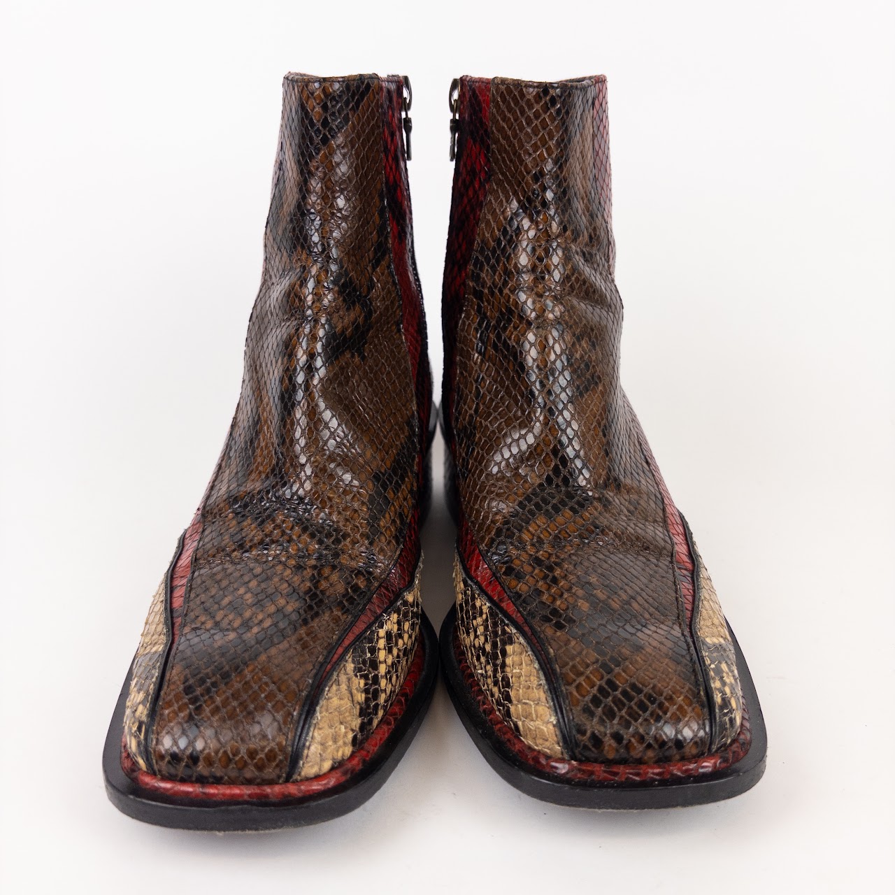 Dries Van Noten Snakeskin Animal Print Boots