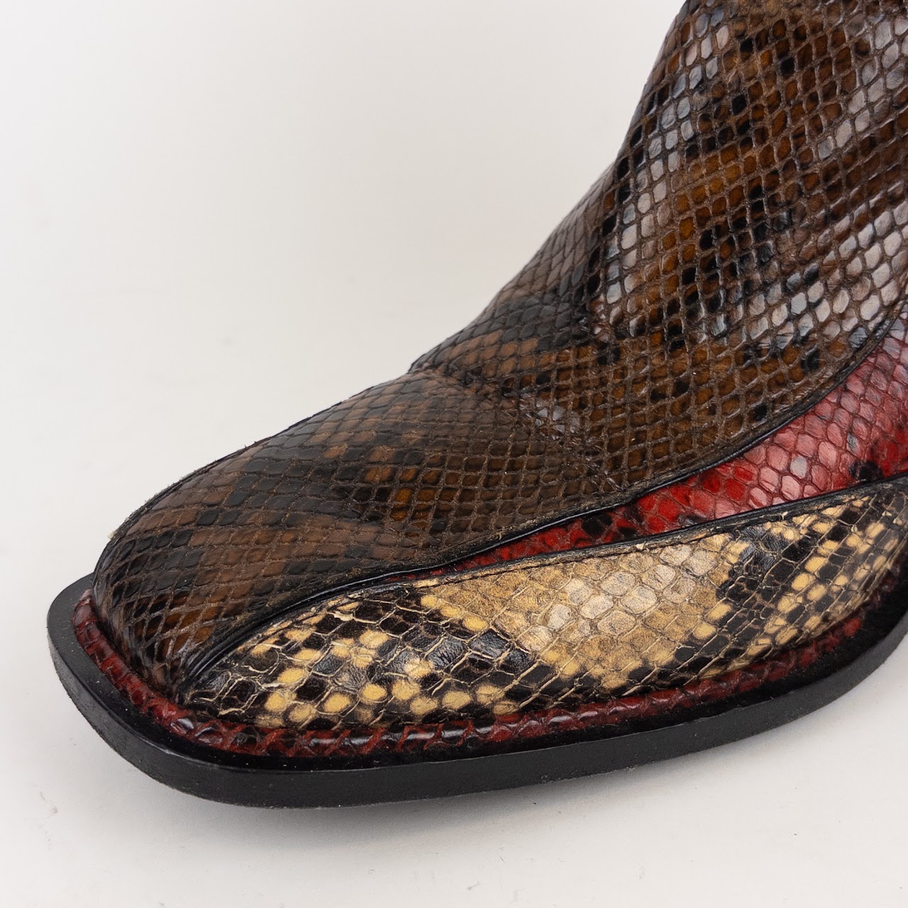 Dries Van Noten Snakeskin Animal Print Boots