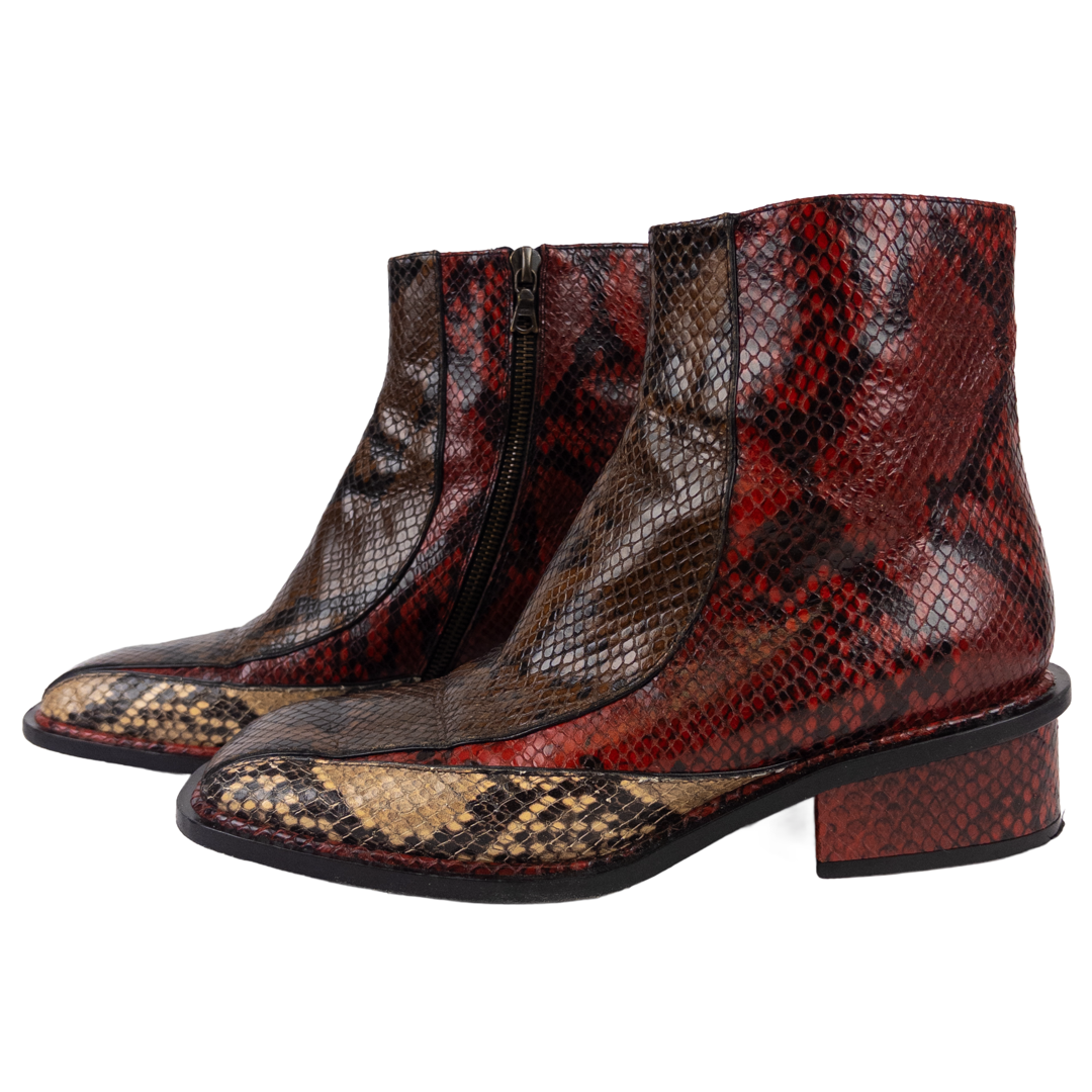 Dries Van Noten Snakeskin Animal Print Boots