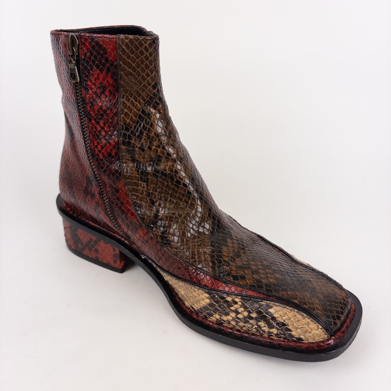 Dries Van Noten Snakeskin Animal Print Boots