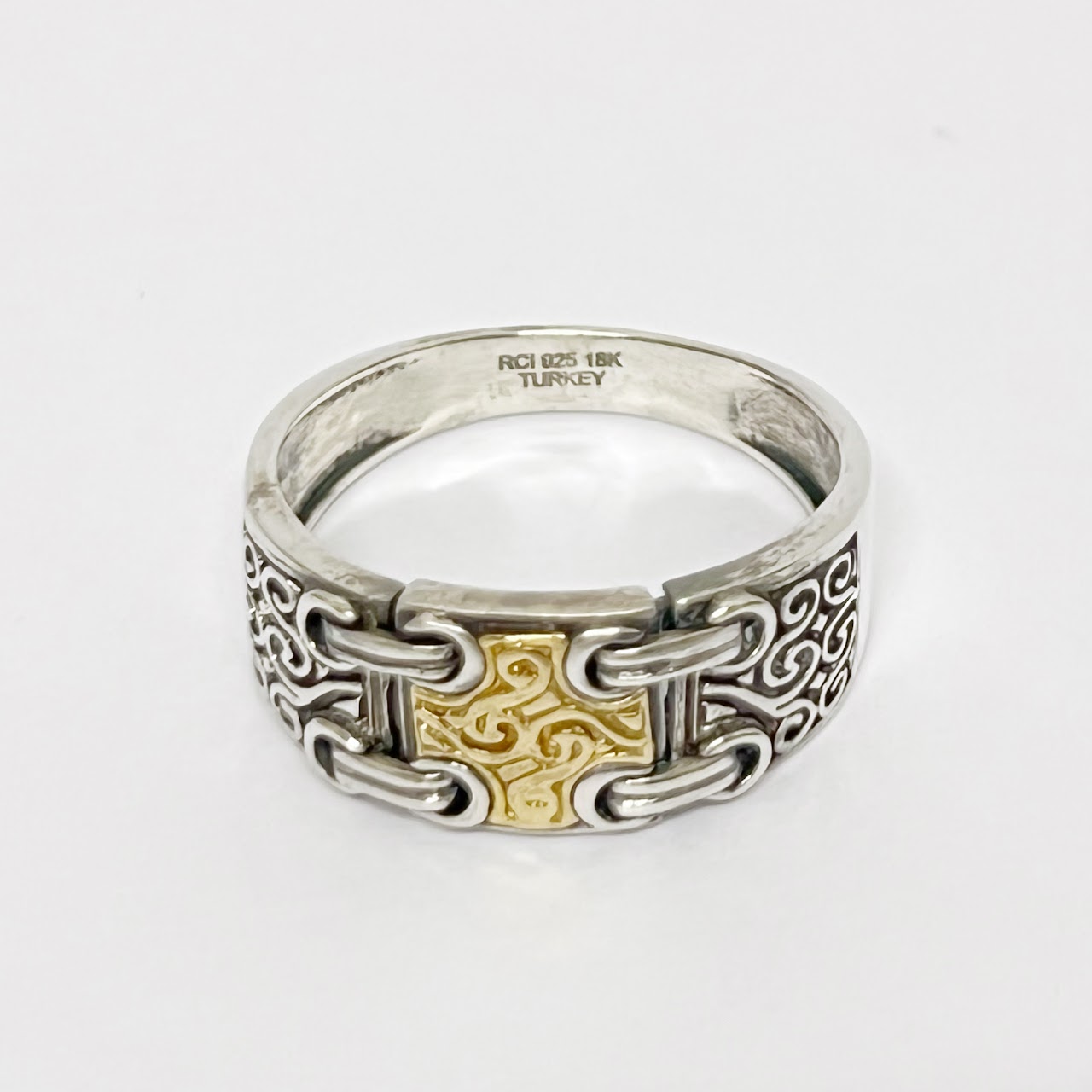 Sterling Silver & 18K Gold Turkish Cross Ring