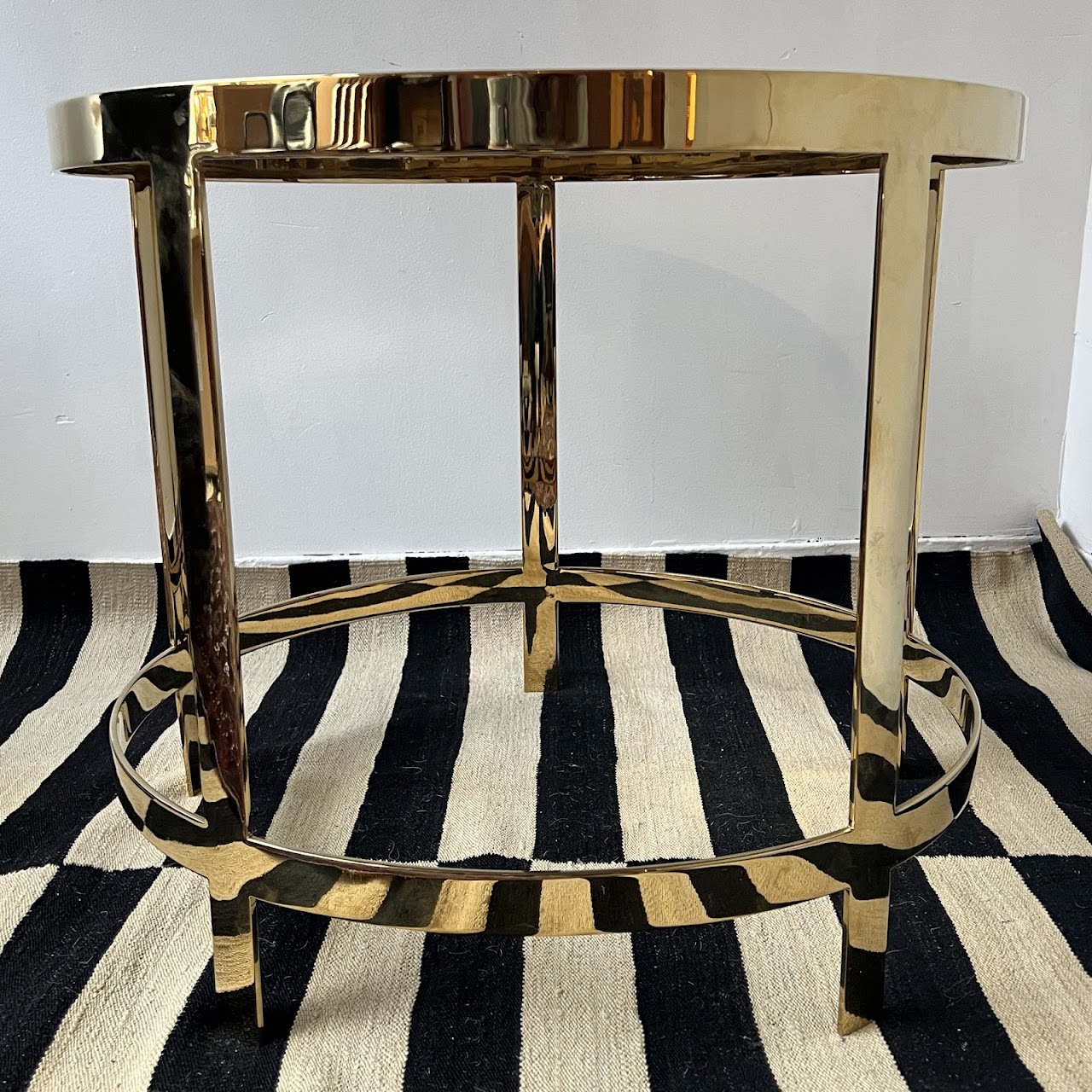 Gold and Smoke Glass Side Table