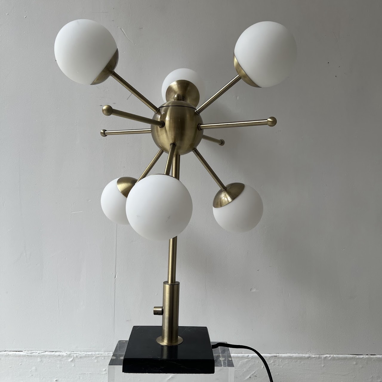 Adesso Doppler Brass and Marble LED Table Lamp