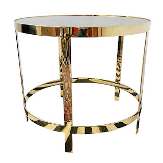 Gold and Smoke Glass Side Table