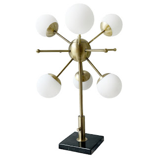 Adesso Doppler Brass and Marble LED Table Lamp