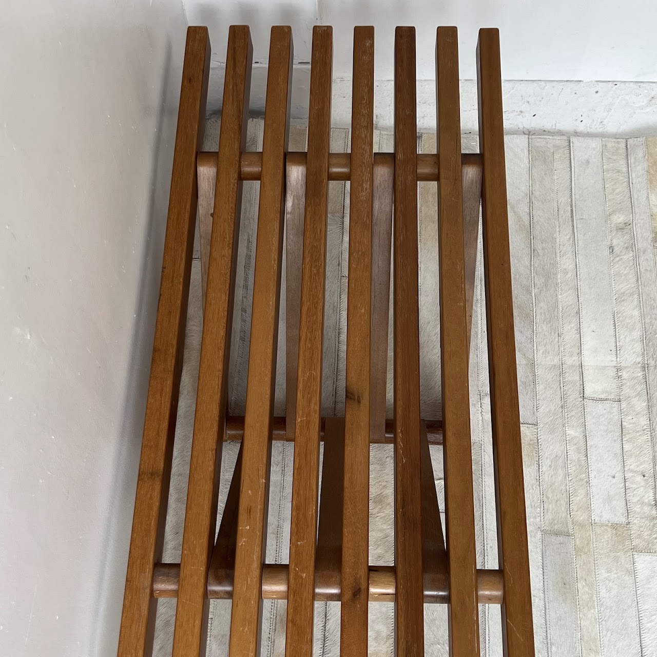 Modern Style Long Slatted Bench