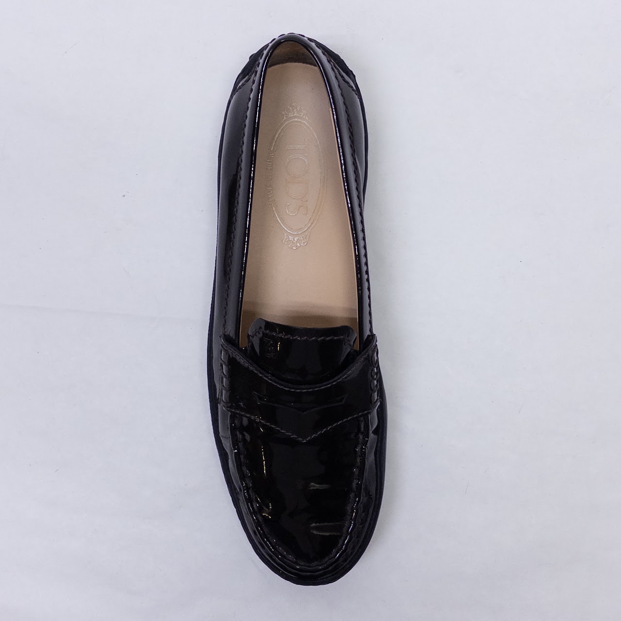 Tod's Brown Patent Leather Loafers