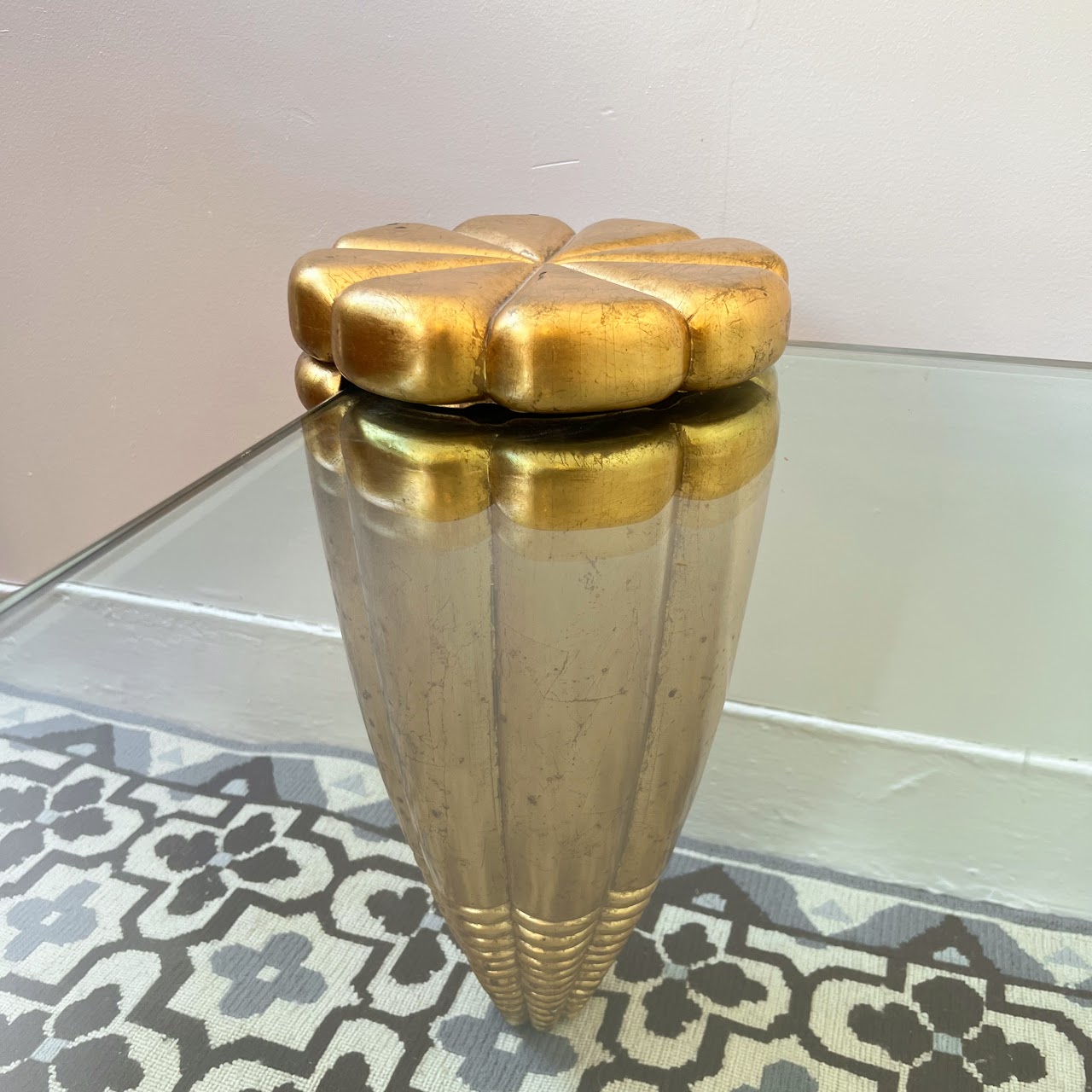 Gilt Pillar & Plate Glass Cocktail Table