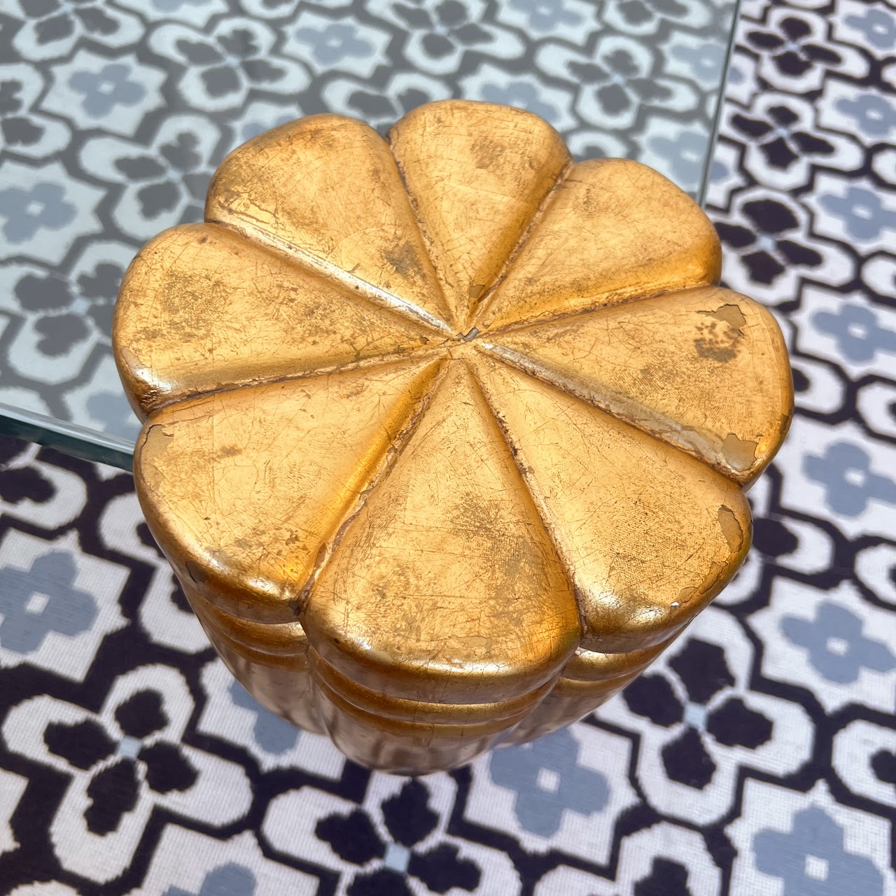 Gilt Pillar & Plate Glass Cocktail Table