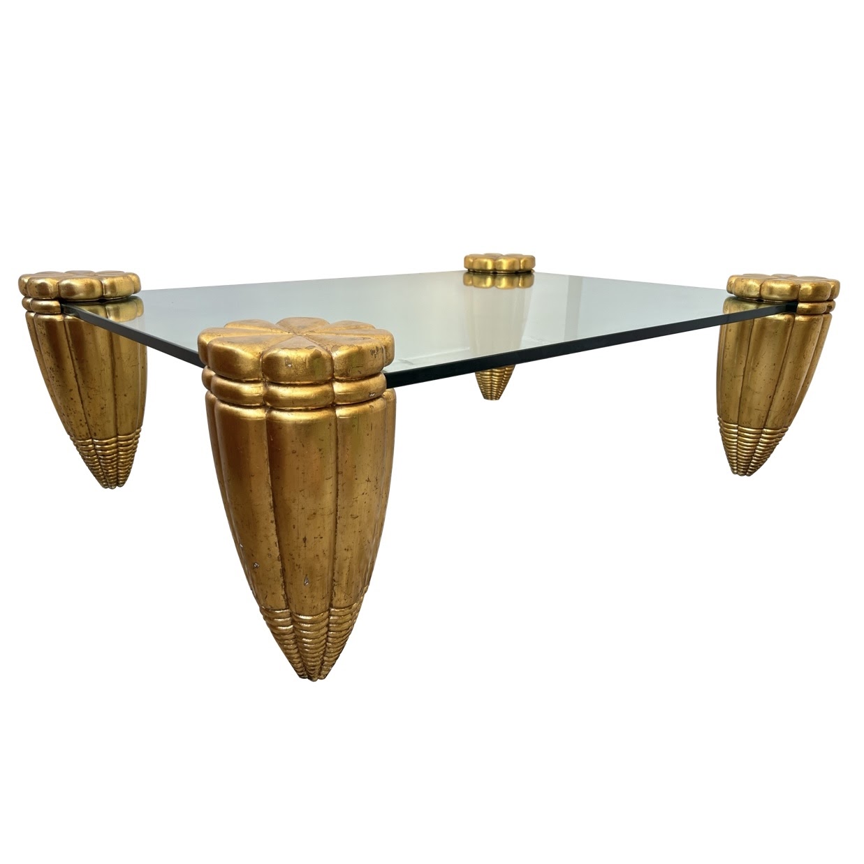 Gilt Pillar & Plate Glass Cocktail Table