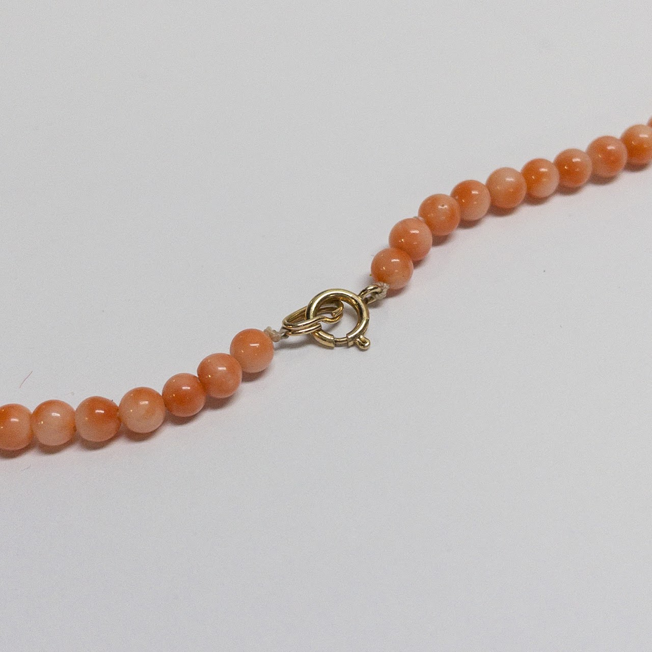 14K Gold Coral Bead Necklace