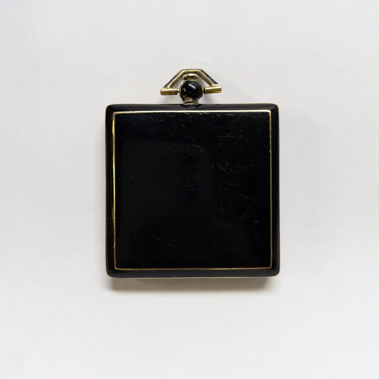 14K Gold & Enamel Vintage Photo Frame Pendant