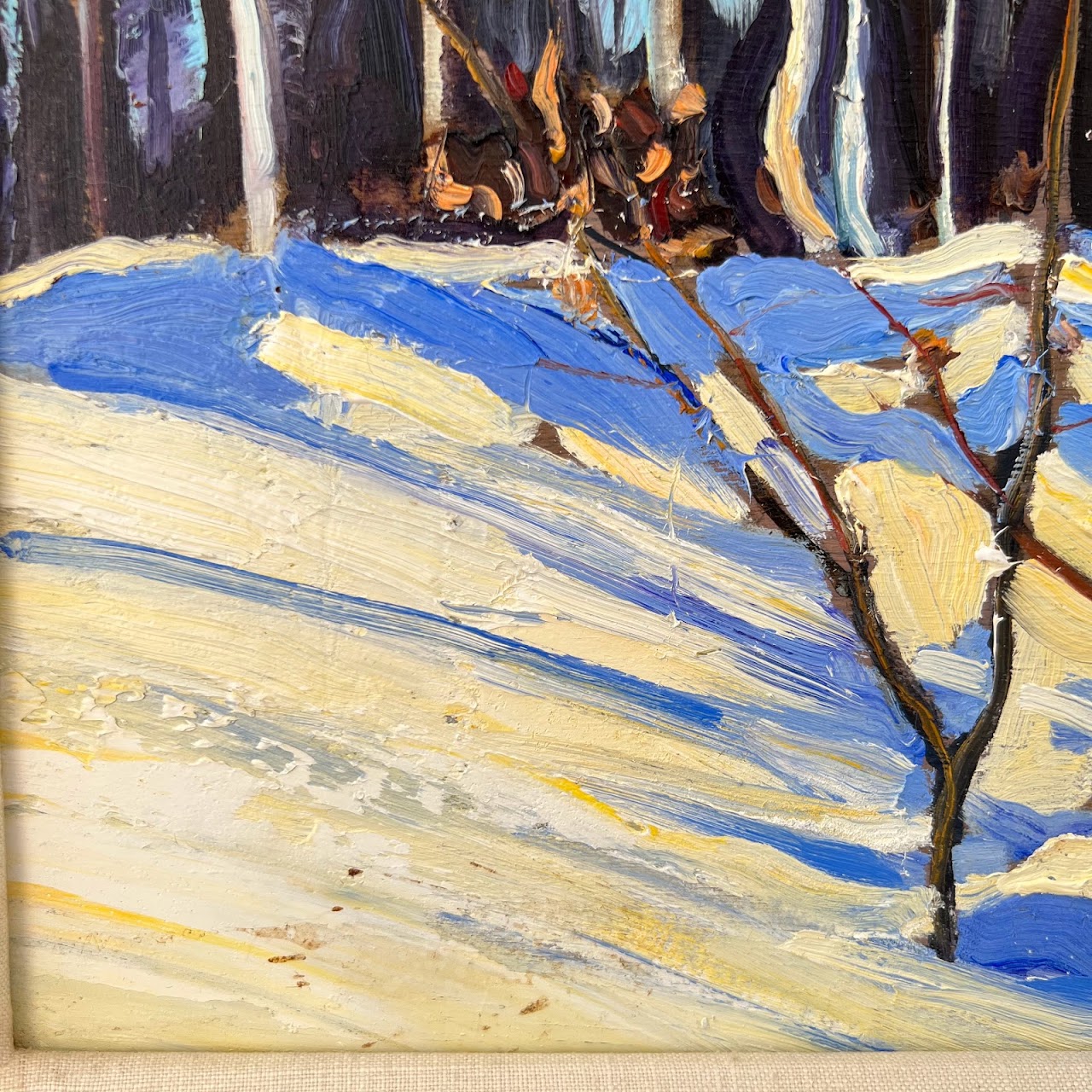 Chris Huntington Signed 'Birches- A Winter Day' Oil Painting