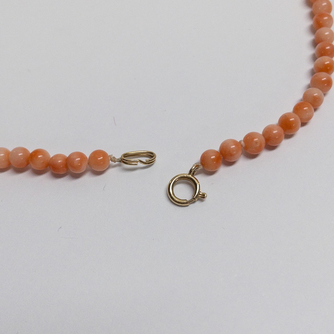 14K Gold Coral Bead Necklace