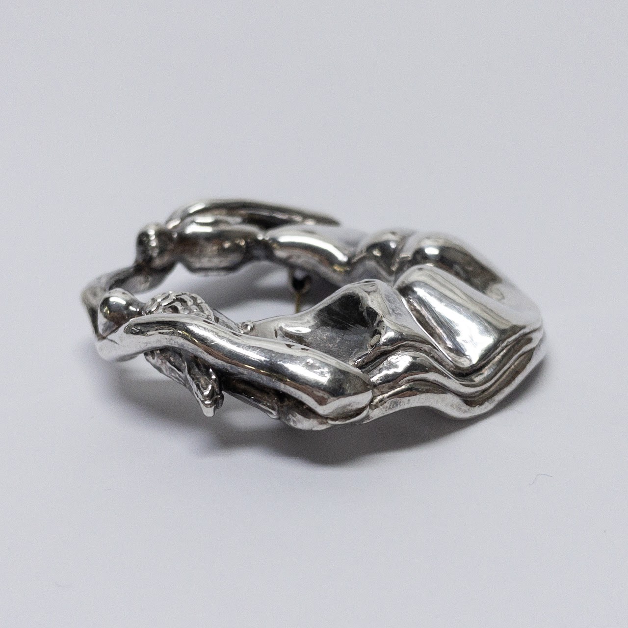 Sterling Silver Perching Bird Brooch